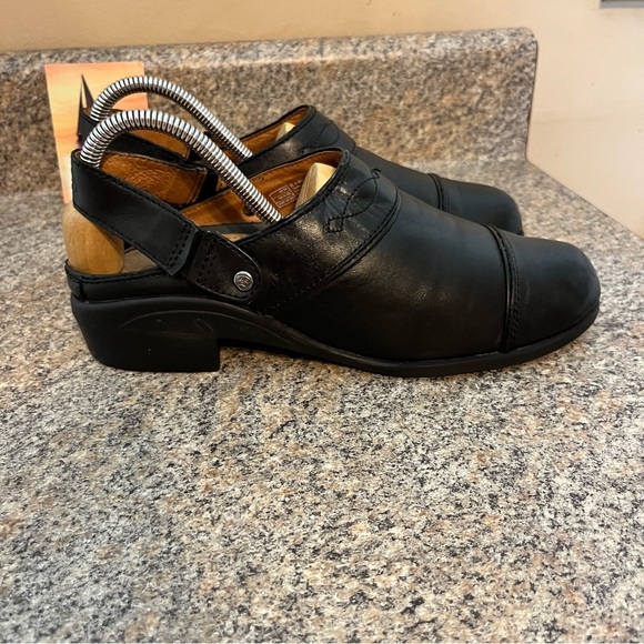 Ariat Sport Mules Heels Black Leather Heel Strap‎ Pointed Toe shoes 8 B (Bin#5) - Picture 5 of 11